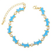 ( light blue )occidental style personality lovely sweet cat bracelet Bohemian style color enamel animalbrf
