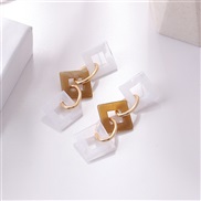 ( white)    four more circle earrings ins occidental style brief fashion personality style