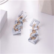 ( gray)    four more circle earrings ins occidental style brief fashion personality style