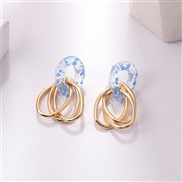 ( blue)circle circle earrings women occidental style high samll ear stud
