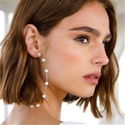 ( Gold) occidental style earrings Pearl big circle earrings  trend fashion exaggerating Pearl earrings