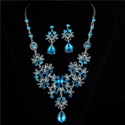 ( blue) fashion bride set  Korean set  bride necklace earrings temperament classic woman