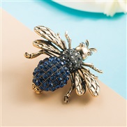 ( blue)occidental style fashion exaggerating Alloy diamond flower brooch trend high all-Purpose brooch Clothing woman