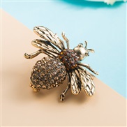 (Coffee )occidental style fashion exaggerating Alloy diamond flower brooch trend high all-Purpose brooch Clothing woman