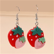 ( red)occidental style trend lovely resin fruits earrings woman  samll earring