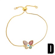 (D)occidental style fashion brief personality color zircon braceletins wind butterfly braceletbrf
