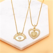 (K)occidental style eyes pendant necklace  brief samll high diamond love necklace womannkb
