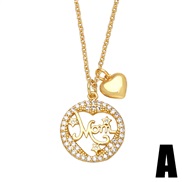 (A)occidental style WordO necklace samll hollow star love Double pendant clavicle chainnkb