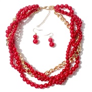 ( red)occidental style fashion  multilayer Pearl necklace brief atmospheric gold chain