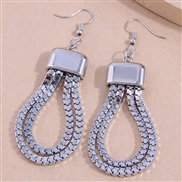 occidental style fashion concise Metal chain drop temperament earrings