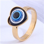 Korea fashion stainless steel concise eyes love opening personality ring