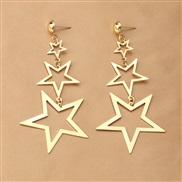 (EZ jinse) occidental style fashion multilayer Five-pointed star Earring  personality brief splice temperament earrings