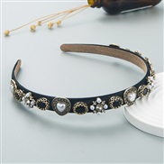 ( black) Headband Korean style fashion crystal Pearl Alloy fitting Headband elegant Headband