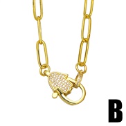 (B)necklace woman retro love head chain clavicle chain samll wind chainnkb