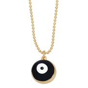 ( black)creative personality Round eyes necklace occidental style clavicle chainnkb