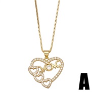 (A)occidental style creative gifto hollow diamond love necklace clavicle chain womannkb