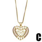 (C)occidental style creative gifto hollow diamond love necklace clavicle chain womannkb