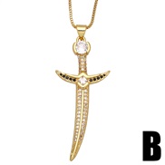 (B)occidental style personality fashion diamond pendant necklace samll chain clavicle chainnkb