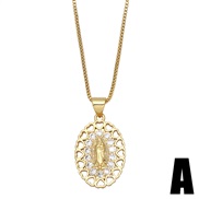 (A)occidental style necklace love pendant diamond zirconnkb