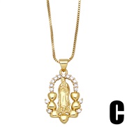 (C)occidental style necklace love pendant diamond zirconnkb