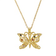 occidental style fashion color butterfly necklace  brief hollow personality temperament elegant clavicle chain woman