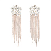 ( Gold)fashion spring summer occidental style exaggerating Alloy diamond Rhinestone tassel earrings woman windearrings