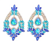( blue)occidental style big earrings brief drop diamond ear stud women fashion trend earrings arring