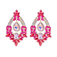 ( rose Red)occidental style big earrings brief drop diamond ear stud women fashion trend earrings arring