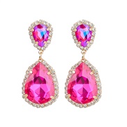 ( rose Red)fashion colorful diamond series multilayer drop glass diamond diamond earrings woman occidental style wind e