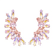 ( Pink)occidental style exaggerating earrings wings shape brief fashion style ear stud Bohemian style