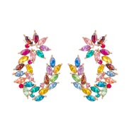 ( Color)big earrings occidental style I wind diamond flowers