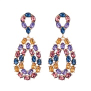 (purple)occidental style drop earrings style high woman ear stud
