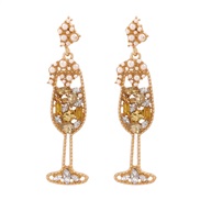 ( champagne)retro exaggerating temperament geometry personality woman style earrings earring ear stud