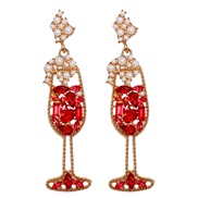 ( red)retro exaggerating temperament geometry personality woman style earrings earring ear stud