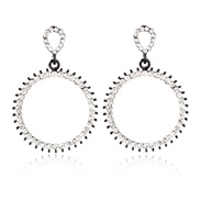 ( Black  white) arring  head occidental style hollow ear stud  brief circle circle earrings