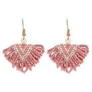 (B Style Pink)Bohemia wind triangle earrings woman  handmade beads romantic Shells pendant arring