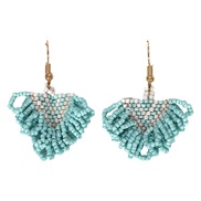 (B Style light blue )Bohemia wind triangle earrings woman  handmade beads romantic Shells pendant arring