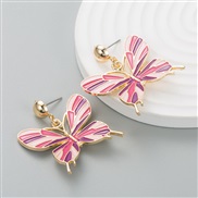 (Pastel )occidental style fashion samll Alloy enamel butterfly earrings trend temperament super earrings Earring