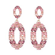( Pink) earrings colorful diamond occidental style exaggerating Bohemian style woman arring