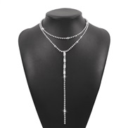 ( White KWhite Diamond )occidental style fashion all-PurposeY necklace  brief temperament fully-jewelled super Double l