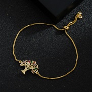 occidental style fashion personality bronze gold plated embed zircon big tree shape bracelet brief Country style brac