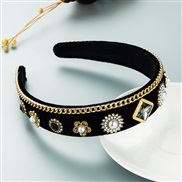 ( black) eadband occidental style velvet chain retro eadband Pearl