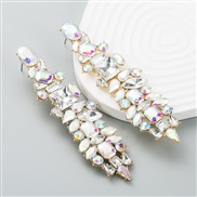 ( AB white)occidental style super fashion Alloy diamond fully-jewelled long style geometry earrings high trend earrings