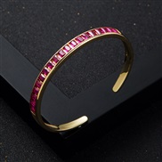 ( rose Red)occidental style fashion rainbow series bronze gold plated color retention embed zircon bangle woman trend o
