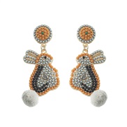 (grey color ) big samll woman color beads animal earring day lovely rabbit earrings