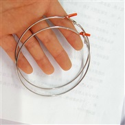 ( Silvercm)hiho earrings occidental style fashion circle style woman exaggerating temperament brief cirque big circle c