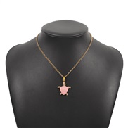 ( Pink) geometry chain woman  lovely samll embed pendant creative necklace