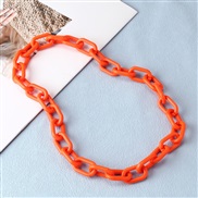 ( orange necklace)occidental style  personality Street Snap Acrylic necklace  fashion creative woman long style chain
