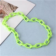 ( green necklace)occidental style  personality Street Snap Acrylic necklace  fashion creative woman long style chain
