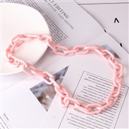 ( Pink necklace)occidental style  personality Street Snap Acrylic necklace  fashion creative woman long style chain